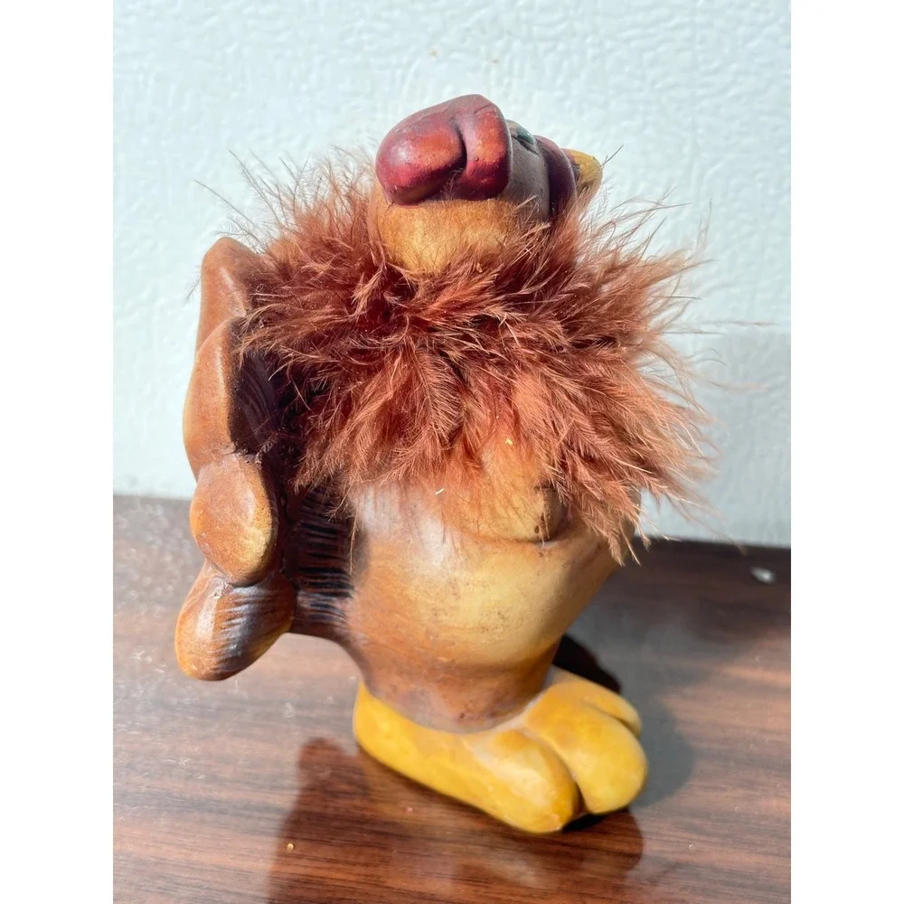 Vintage‎ Ceramic Turkey Figurine with Feather Collar Thanksgiving Decor Brown